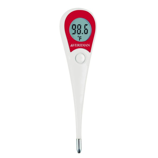 Veridian Healthcare Dual Scale 8-Second Flexible Tip Digital Thermometer w/ Round Display, Backlight & Fever Alarm 08-362